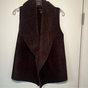 Faith & Zoe faux suede dark brown vest